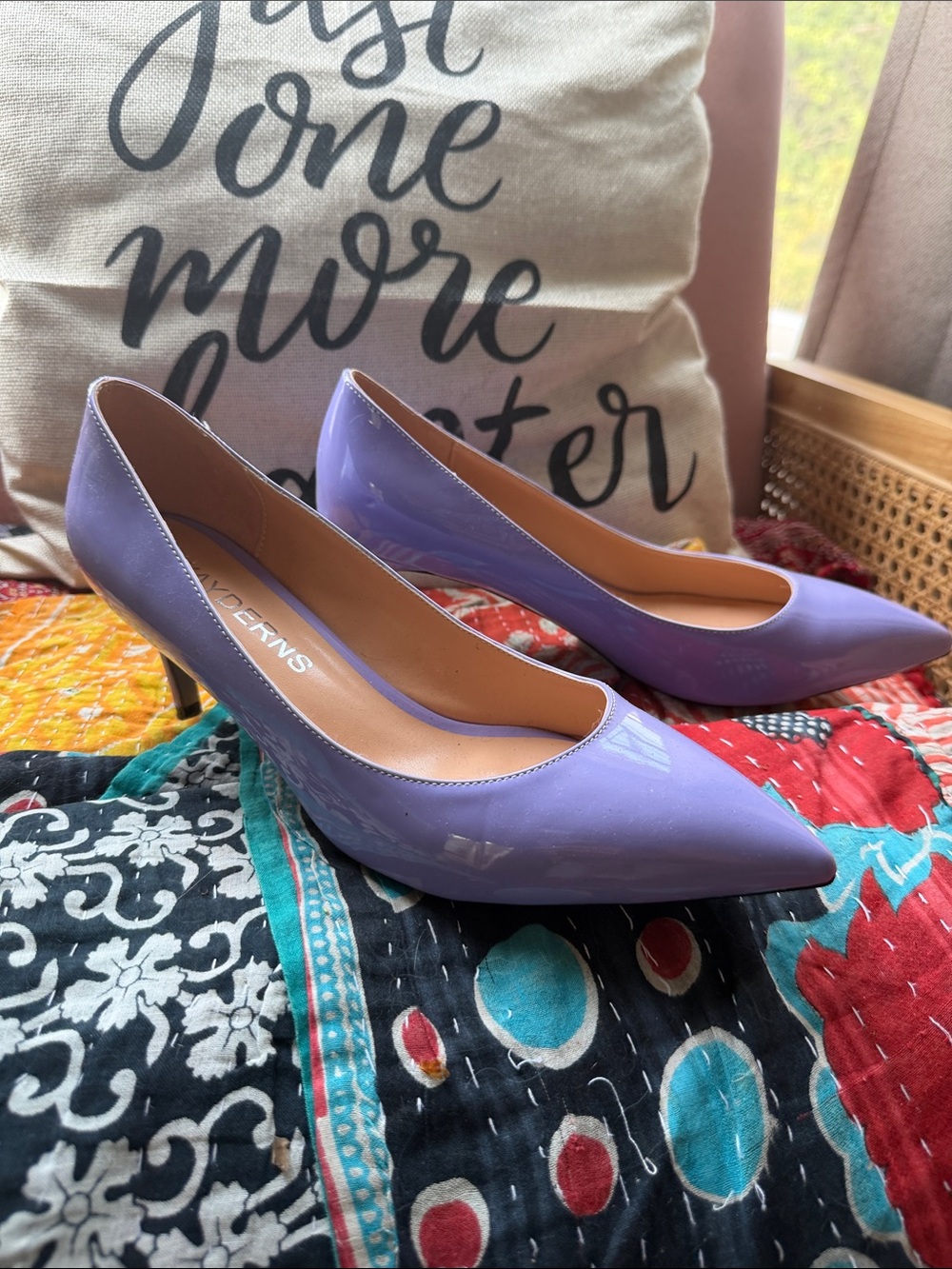 Lavender Patent Pointed-Toe Pumps